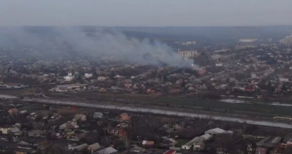 Так с высоты птичьего полета сейчас выглядит Бахмут (Артемовск) в ДНР, за который идут жестокие бои