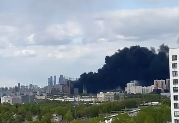 Сильный пожар в Москве