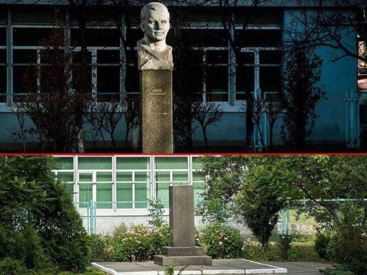 В Киеве демонтировали памятник Юрию Гагарину