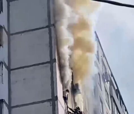 Серьёзный пожар на Дмитровском шоссе в Москве